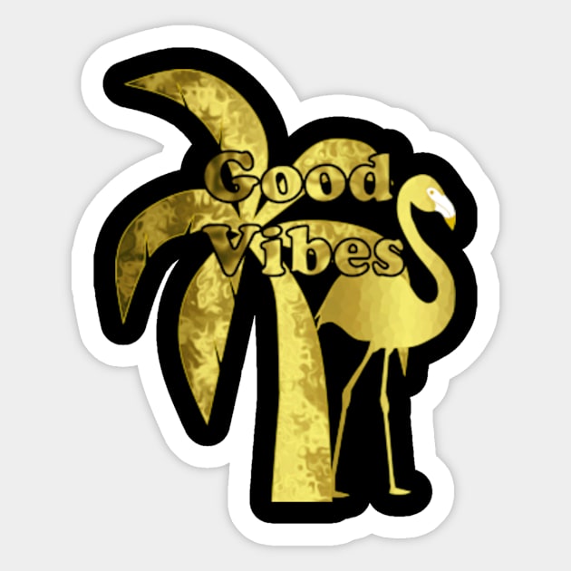 Tropical Good Vibes - Good Vibes Quotes Sticker by SartorisArt1